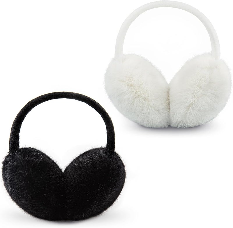 YATANAM Ear Muffs for Women Faux Fur Winter Girls Earmuffs Fluffy Adjustable Ear Warmers Cute Ear Covers - Image 1